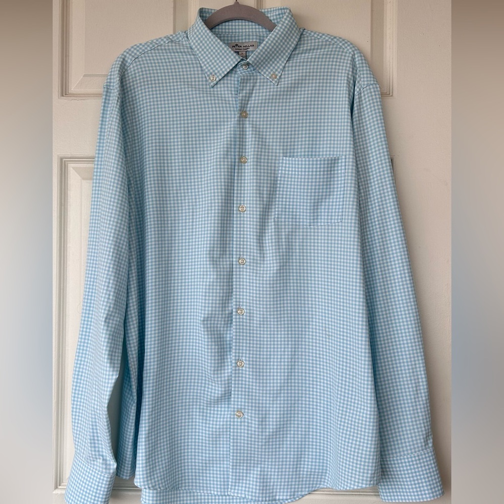 Peter Millar Men’s‎ Silky Checkered Button Down Size Large